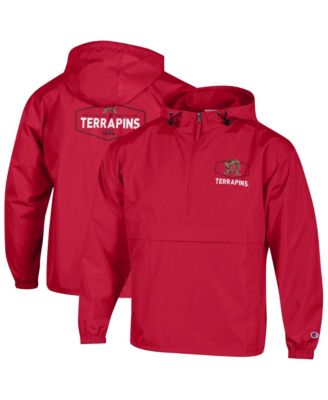 Men's Red Maryland Terrapins Delay Packable Half-Zip Jacket