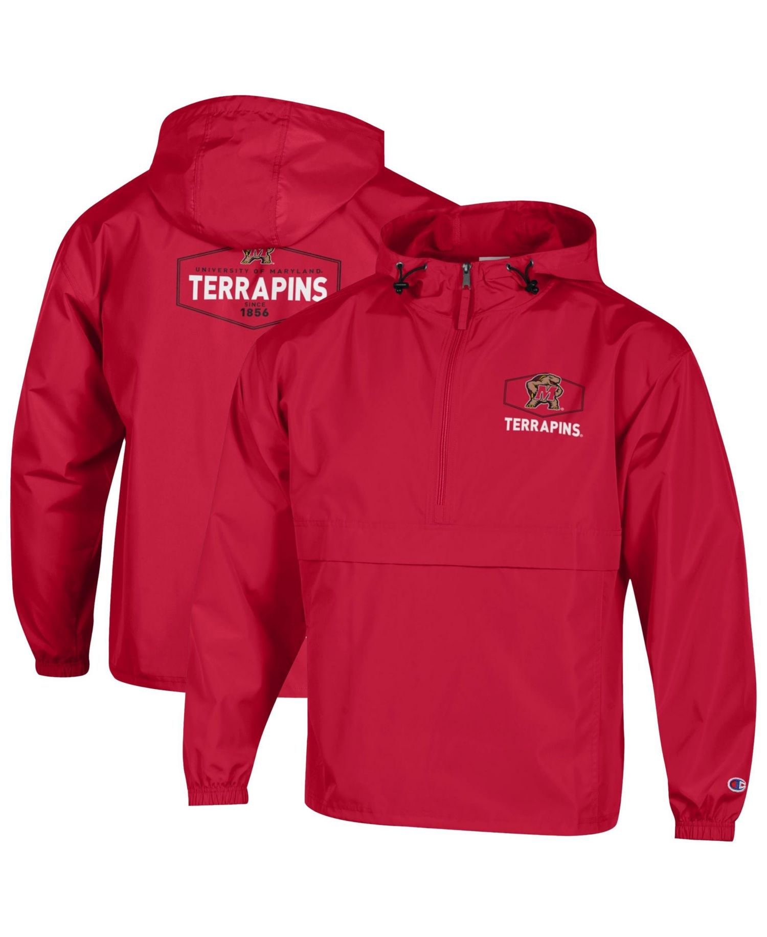 Men's Red Maryland Terrapins Delay Packable Half-Zip Jacket