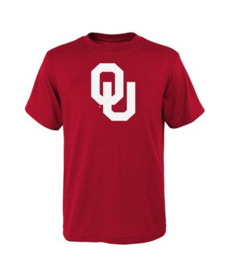 Big Boys and Girls Crimson Oklahoma Sooners Primary Logo T-Shirt