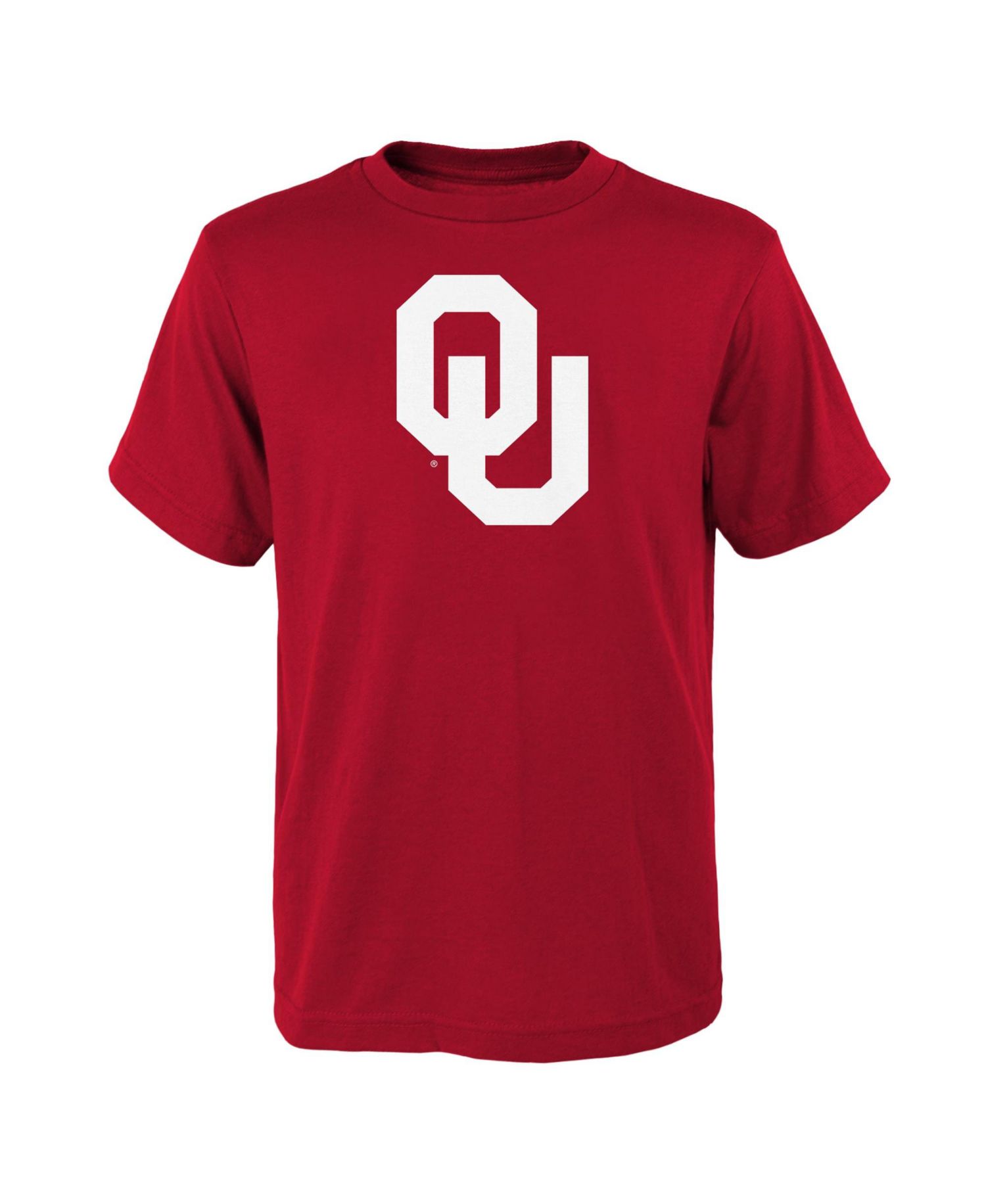 Big Boys and Girls Crimson Oklahoma Sooners Primary Logo T-Shirt