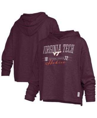 Women's  Maroon Virginia Tech Hokies Castillo Slub Waist Length Long Sleeve Hooded T-Shirt