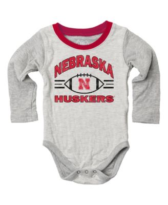Baby Boys and Girls Heather Gray Nebraska Huskers Jie Jie Hopper Set