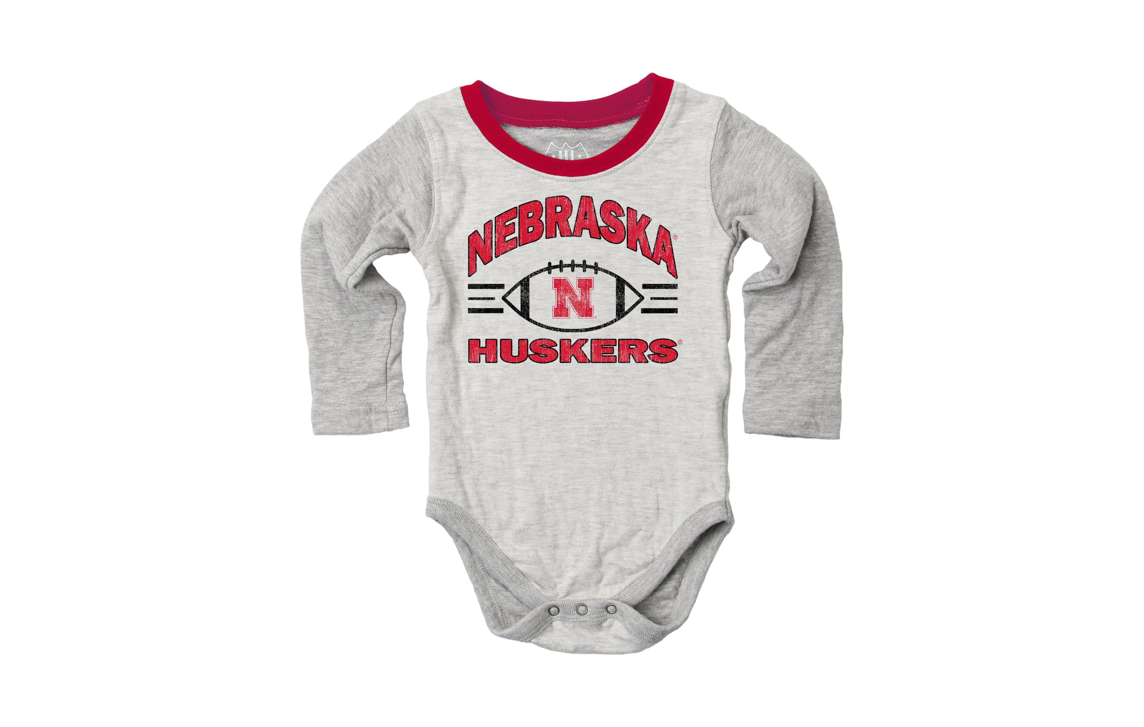 Wes & Willy Baby Boys and Girls Heather Gray Nebraska Huskers Jie Hopper Set
