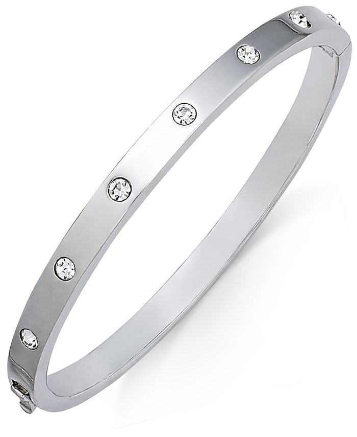 kate spade new york Silver-Tone Crystal Bangle Bracelet & Reviews - Fashion Jewelry - Jewelry