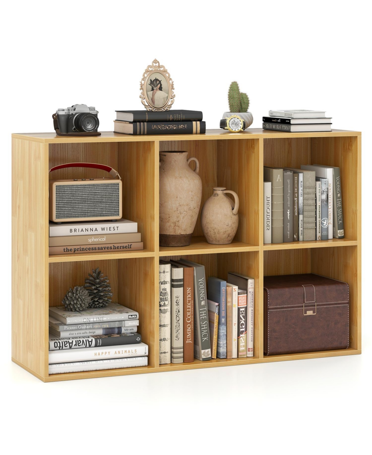 Mecale Modern 6-Cube Bookcase with Anti-tipping Kits for Bedroom Living Room