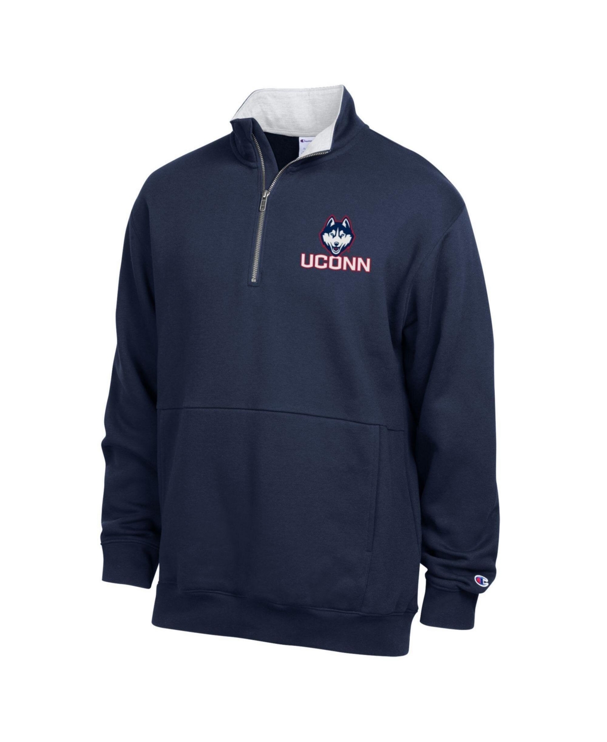 Men's Champion Navy UConn Huskies Fleece Quarter-Zip Pullover