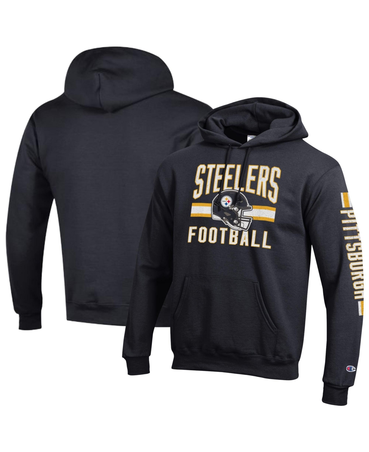 Champion Men's Black Pittsburgh Steelers Power Blend Hoodie - Black