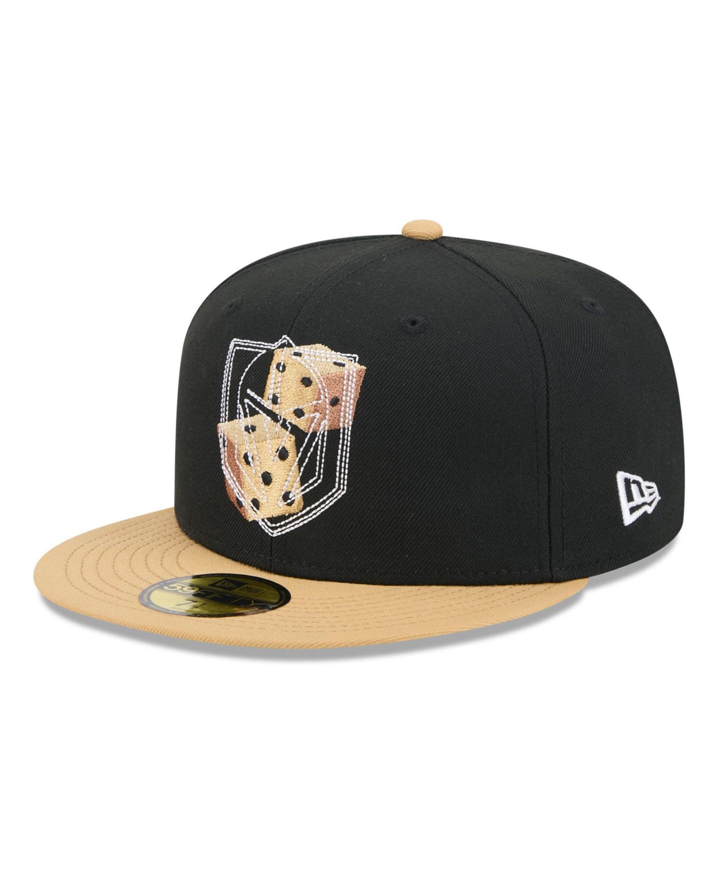 Мужская кепка New Era Black/Gold Vegas Golden Knights City Icon Stitched Overlay 59FIFTY Fitted Hat — фото 1
