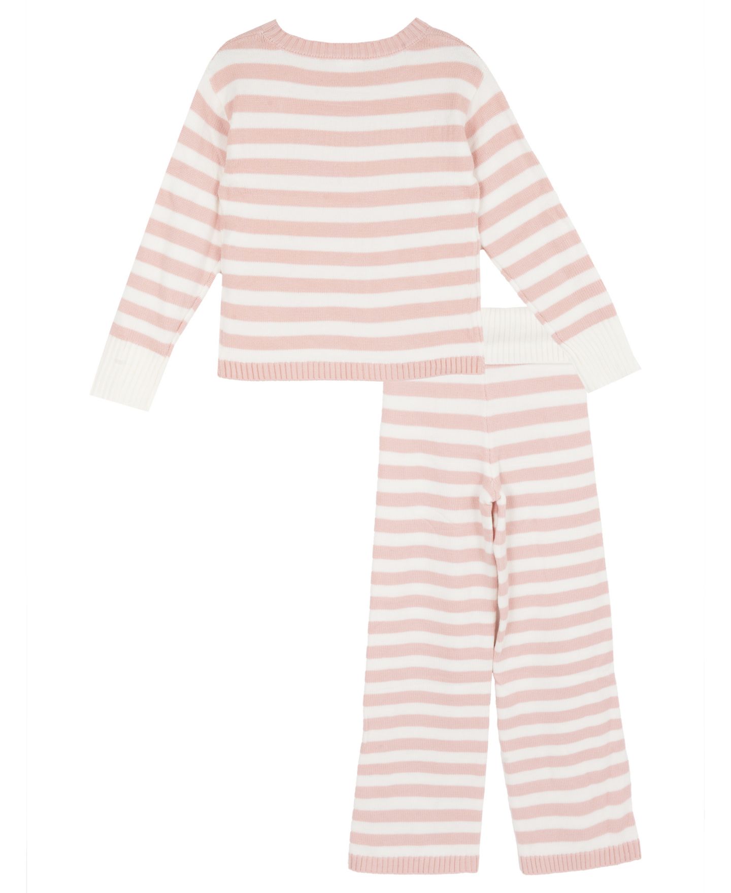 Tween Diva Girls' 7-12 Striped Crewneck Long-Sleeve Sweater and Pants, 2-Piece Set, цвет: Светлый розовый — фото 2