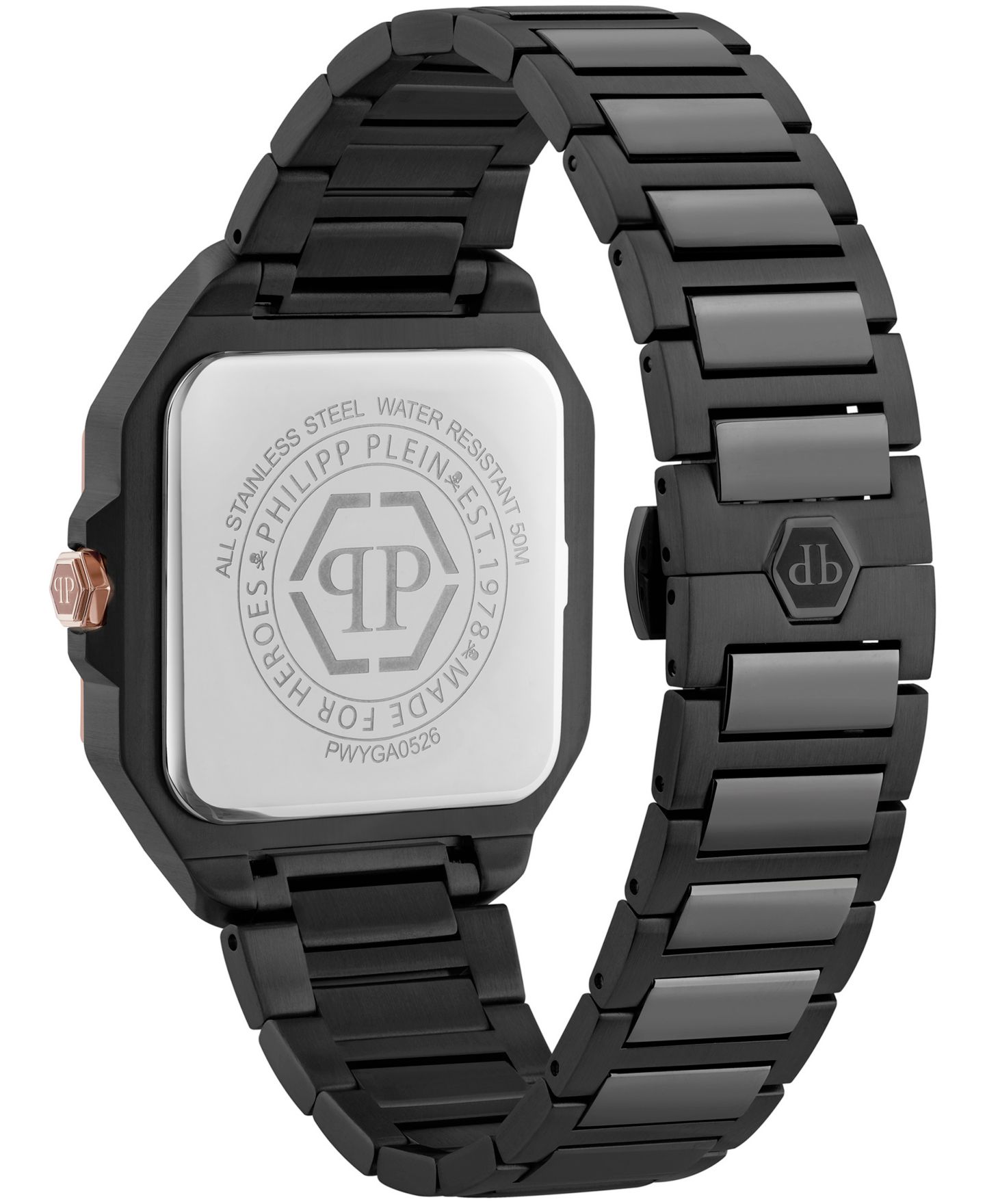 Мужские часы Philipp Plein Plein Edge IP Black Stainless Steel Bracelet Watch, 42mm — фото 2
