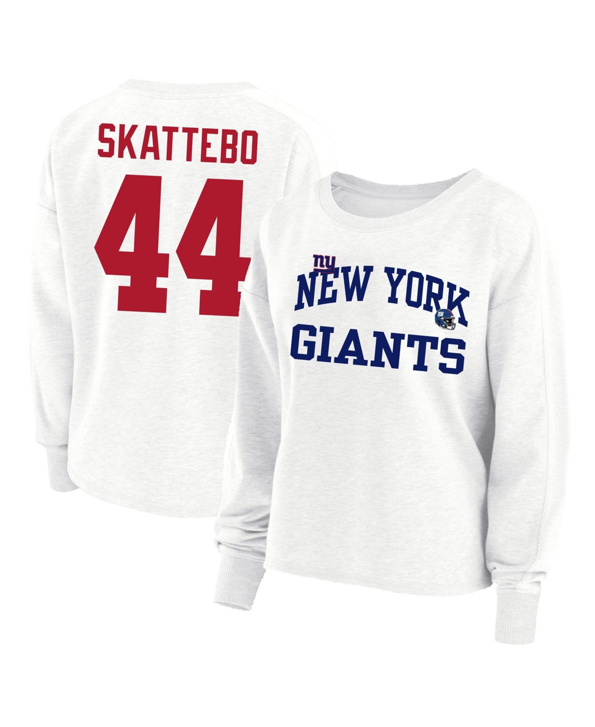 Fanatics Women's Cam Skattebo White New York Giants Plus Oversized Name Number Sweatshirt