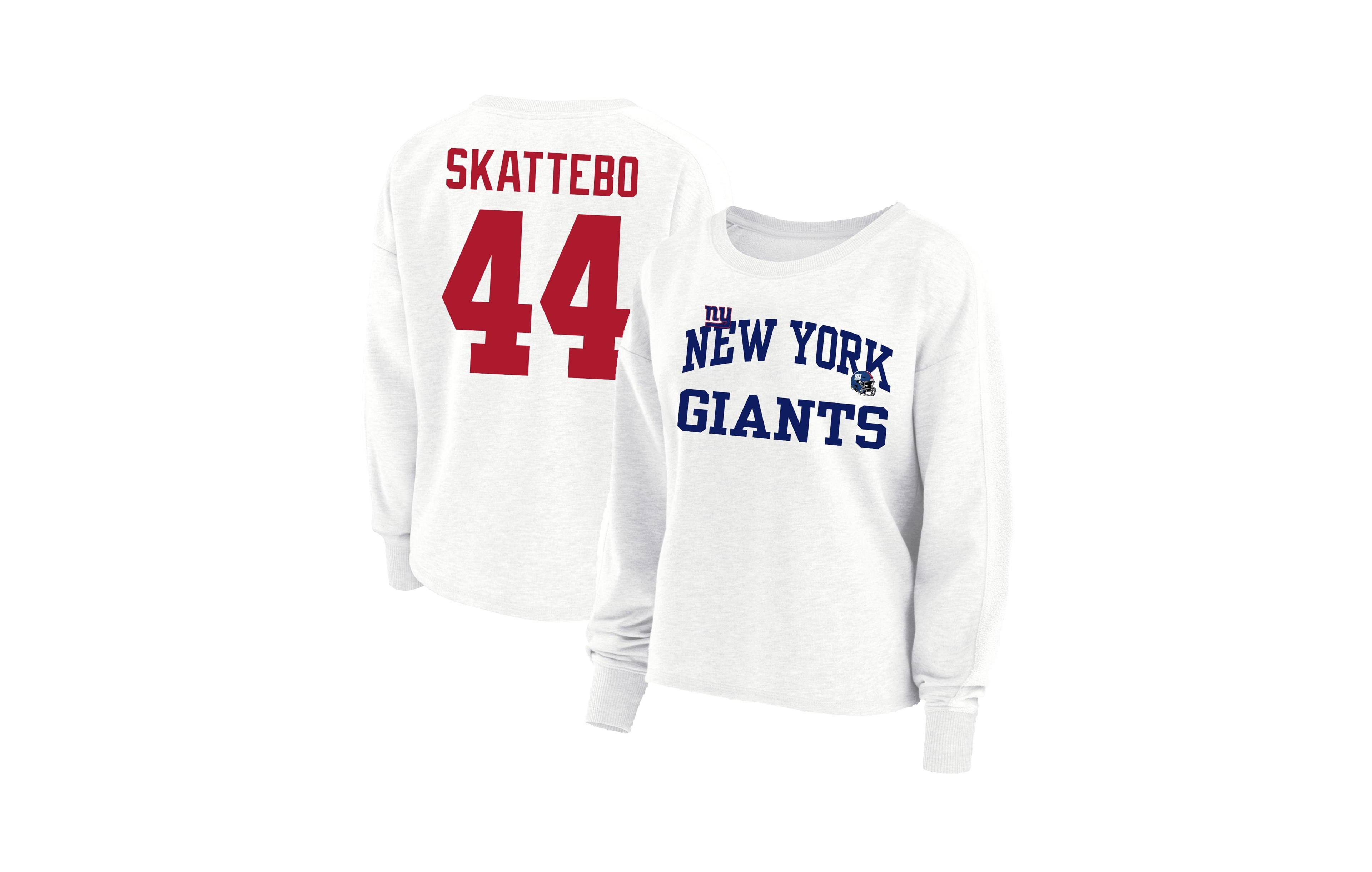 Fanatics Women's Cam Skattebo White New York Giants Plus Oversized Name Number Sweatshirt
