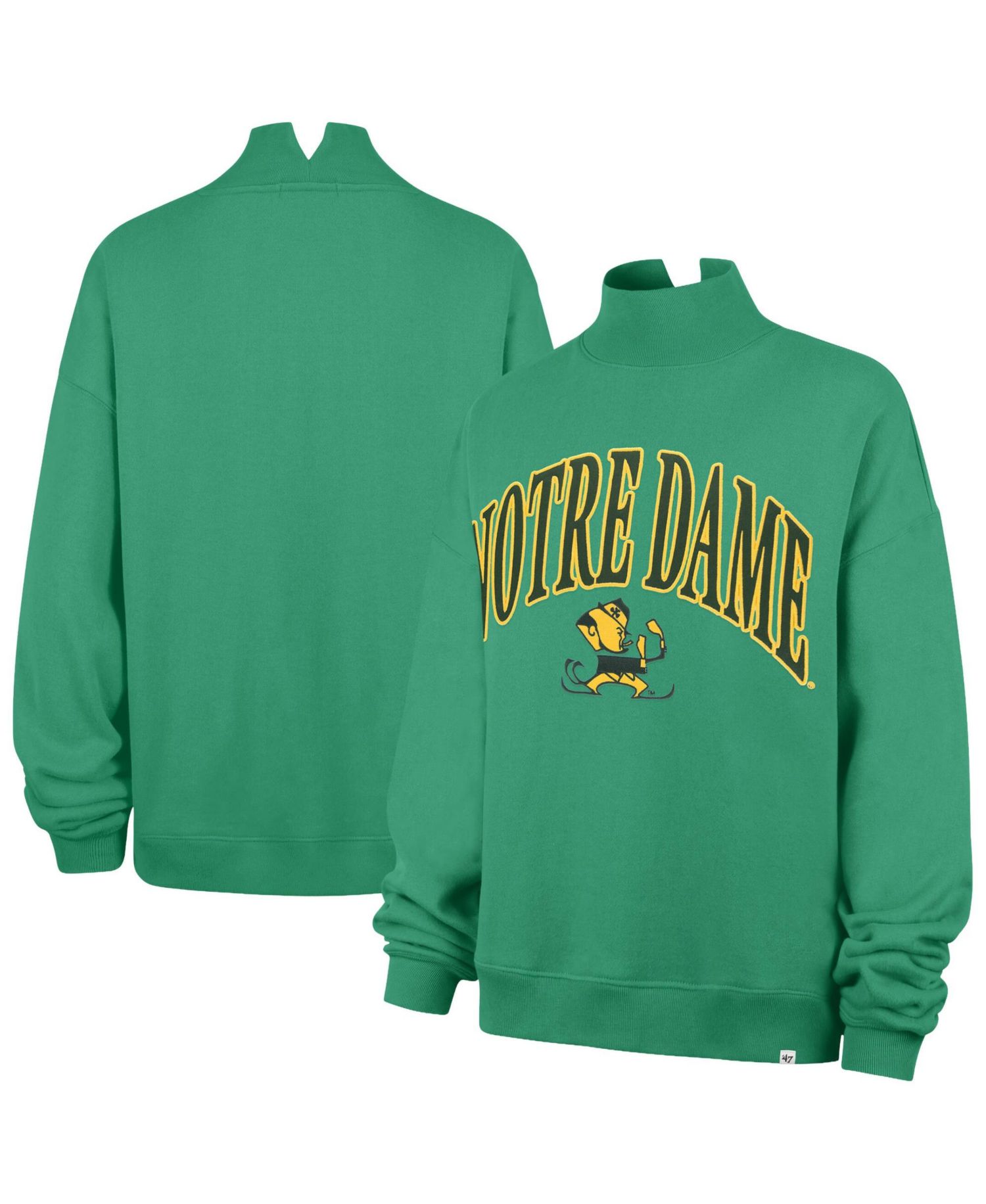 Women's '47 Green Notre Dame Fighting Irish Mock Neck Sweatshirt