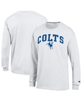 Men's White Indianapolis Colts Arch Over Logo Long Sleeve T-Shirt