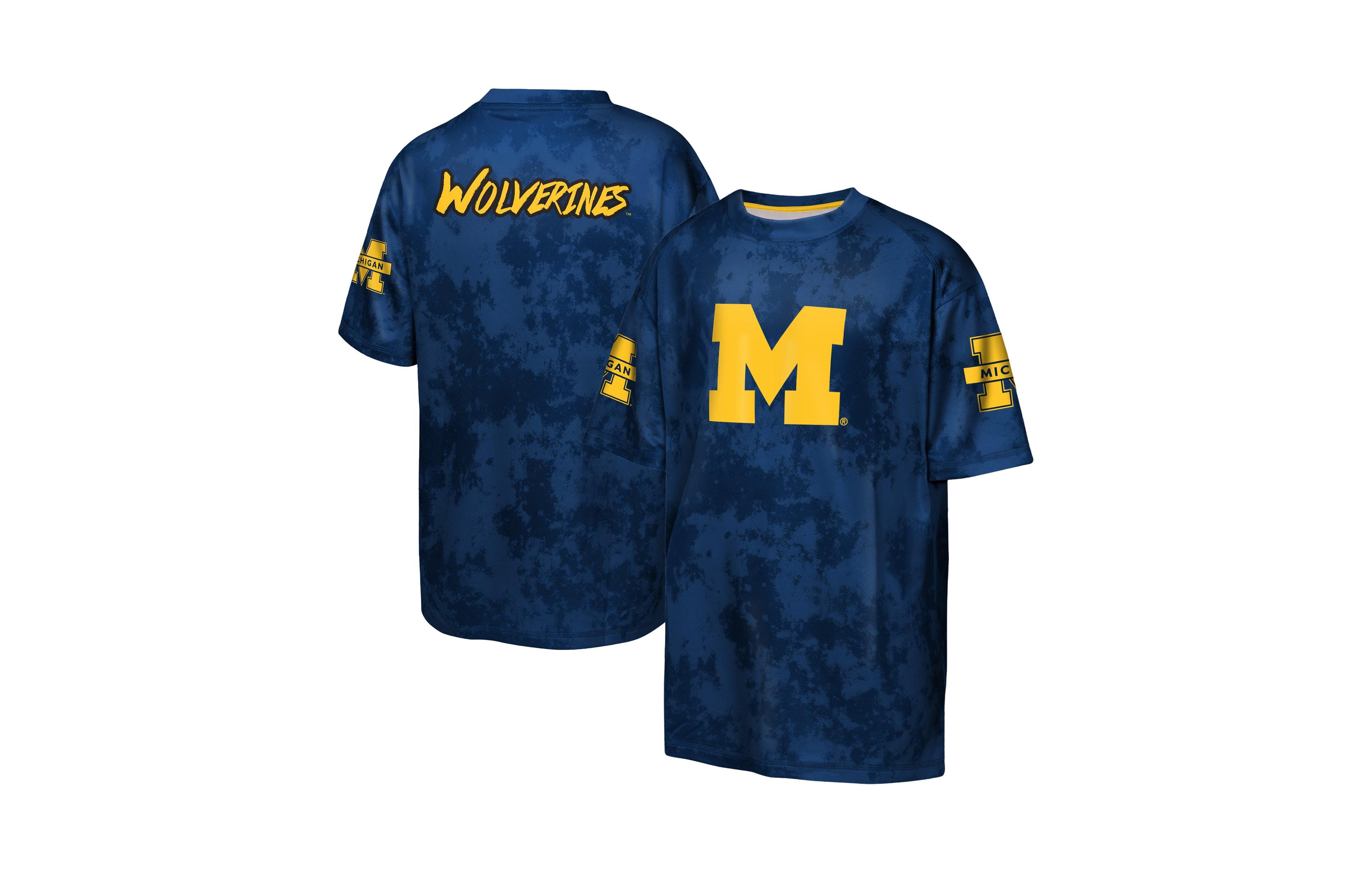 Outerstuff Big Boys' and Girls' Navy Michigan Wolverines Off-Side Sublimated T-Shirt