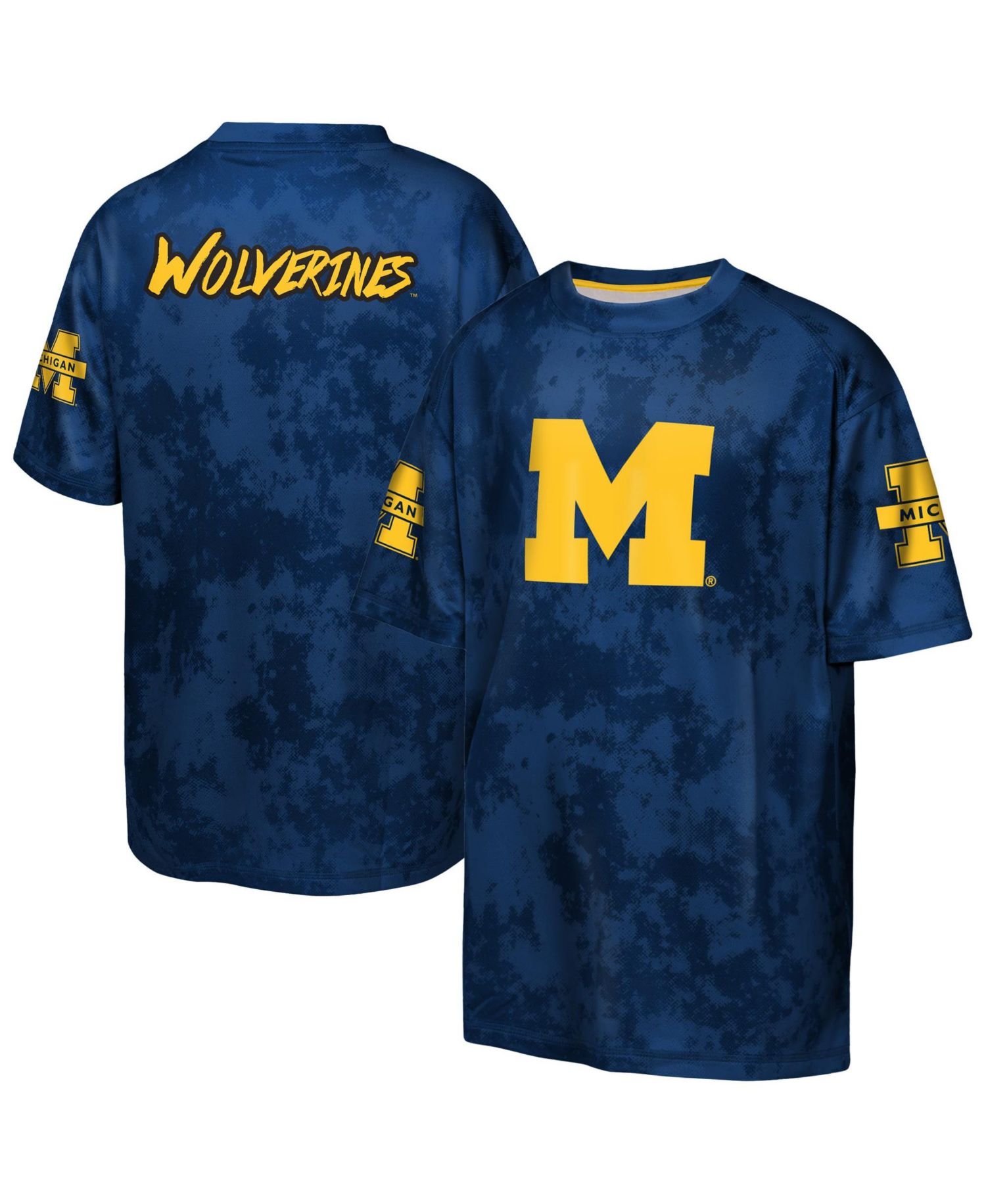Big Boys and Girls Navy Michigan Wolverines Off-Side Sublimated T-Shirt