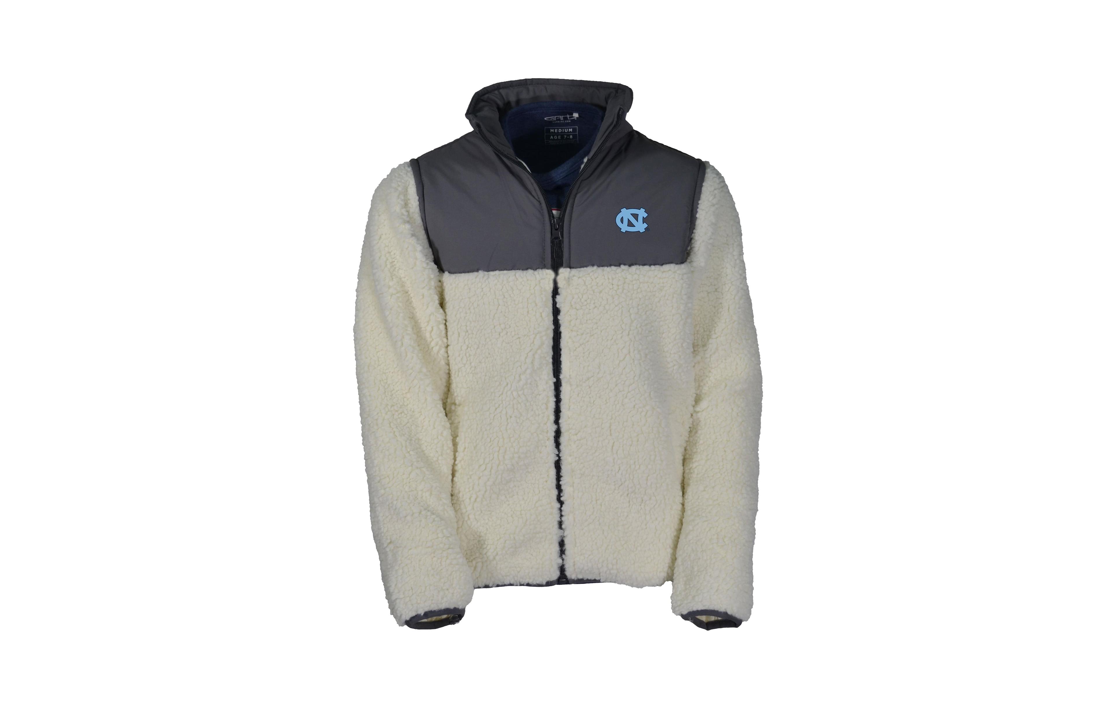 Big Boys and Girls Garb Charcoal North Carolina Tar Heels Teddy Sherpa Jacket