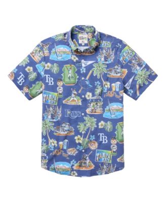 Men's&nbsp; Blue Tampa Bay Rays Scenic Tri-Blend Performance Button-Up Top