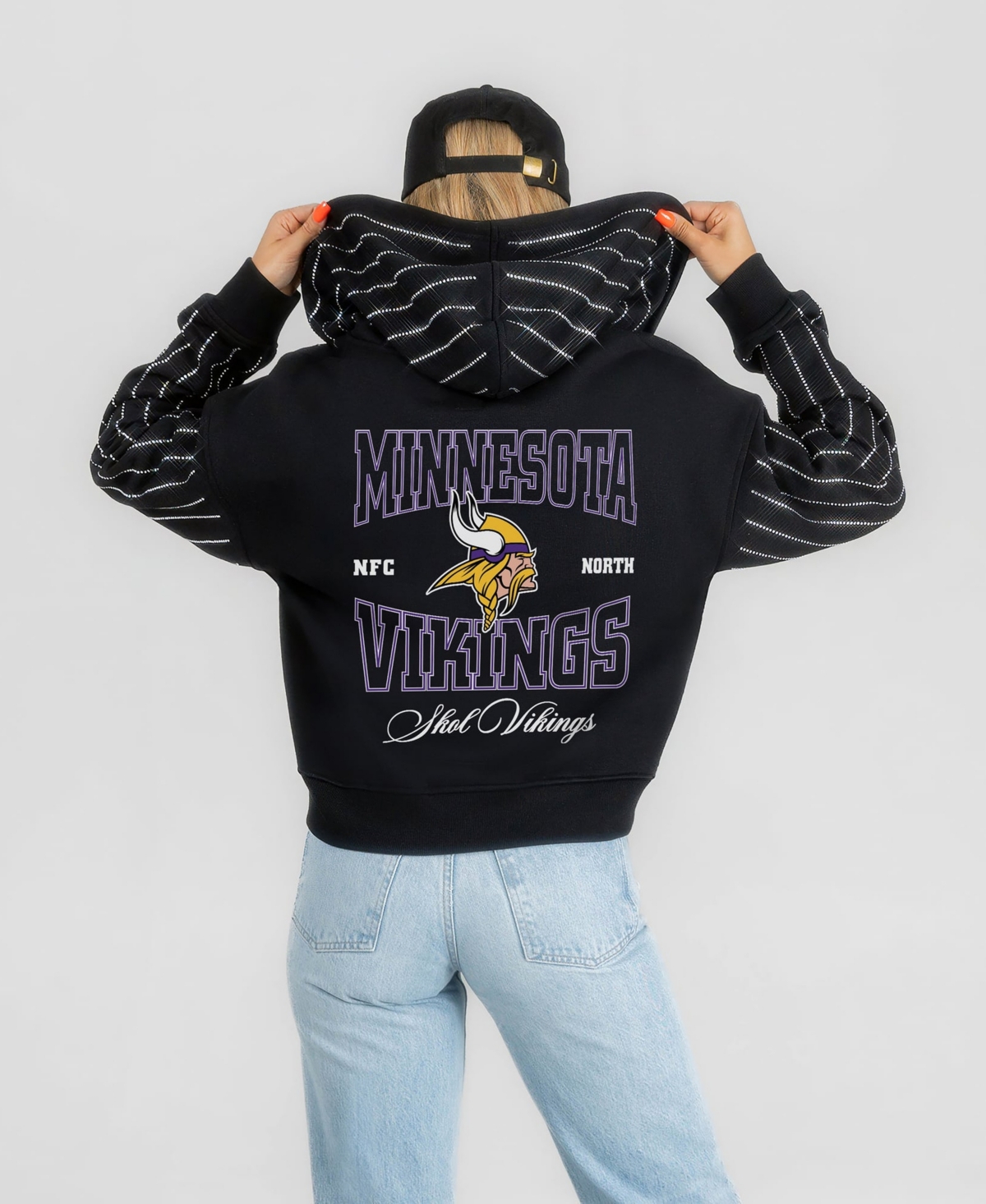 Gameday Couture Women's Black Minnesota Vikings Eyes on the Prize Mid-Crop Full-Zip Hoodie