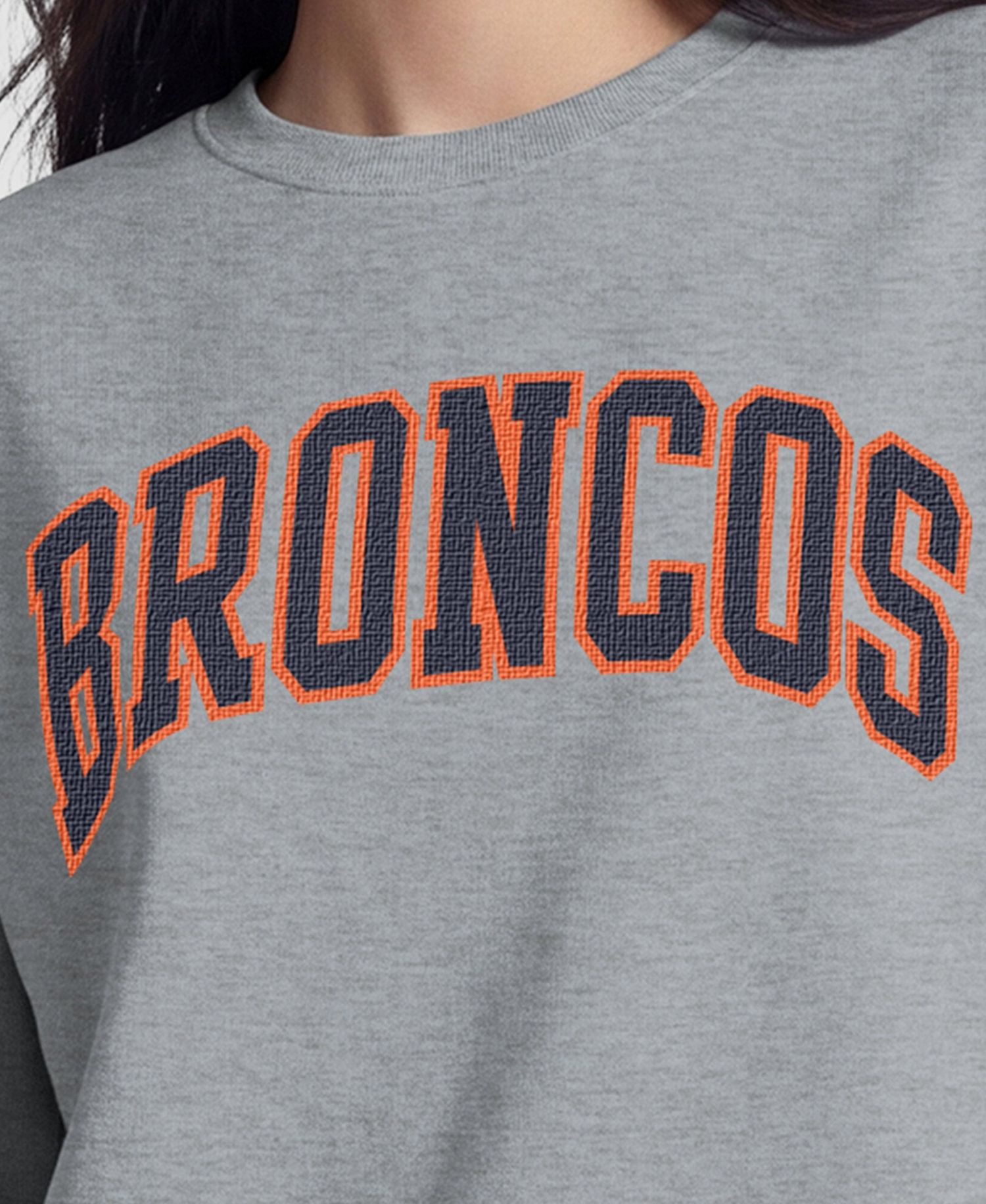 Denver Broncos Women's Contrast Lined Sweatshirt - Heather Gray