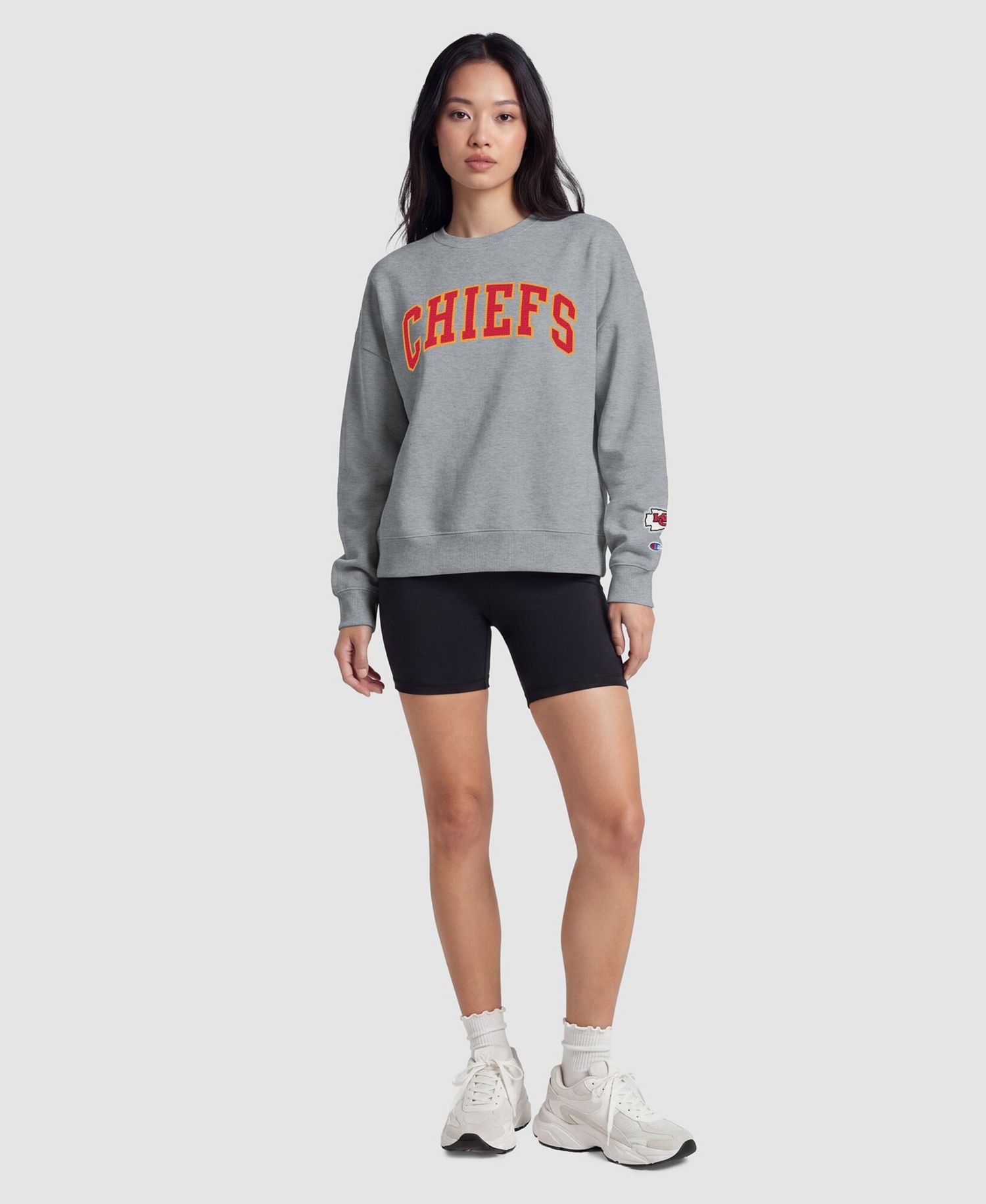 Kansas City Chiefs Women's Contrast Lined Sweatshirt - Heather Gray
