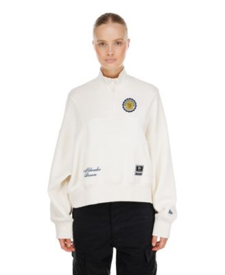 Women's Light Beige Milwaukee Brewers Dune Dust Quarter-Zip Fleece