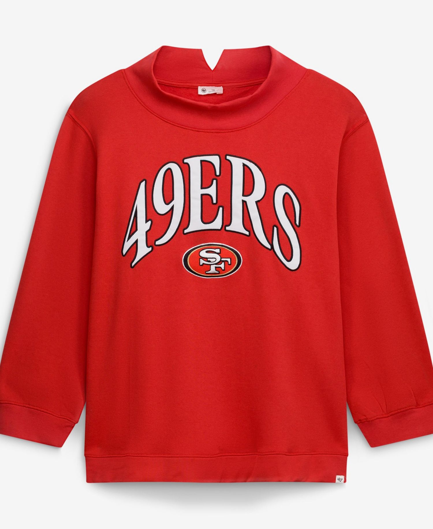 Women's '47 Scarlet San Francisco 49ers Plus Size Vantage Mock Neck Pullover