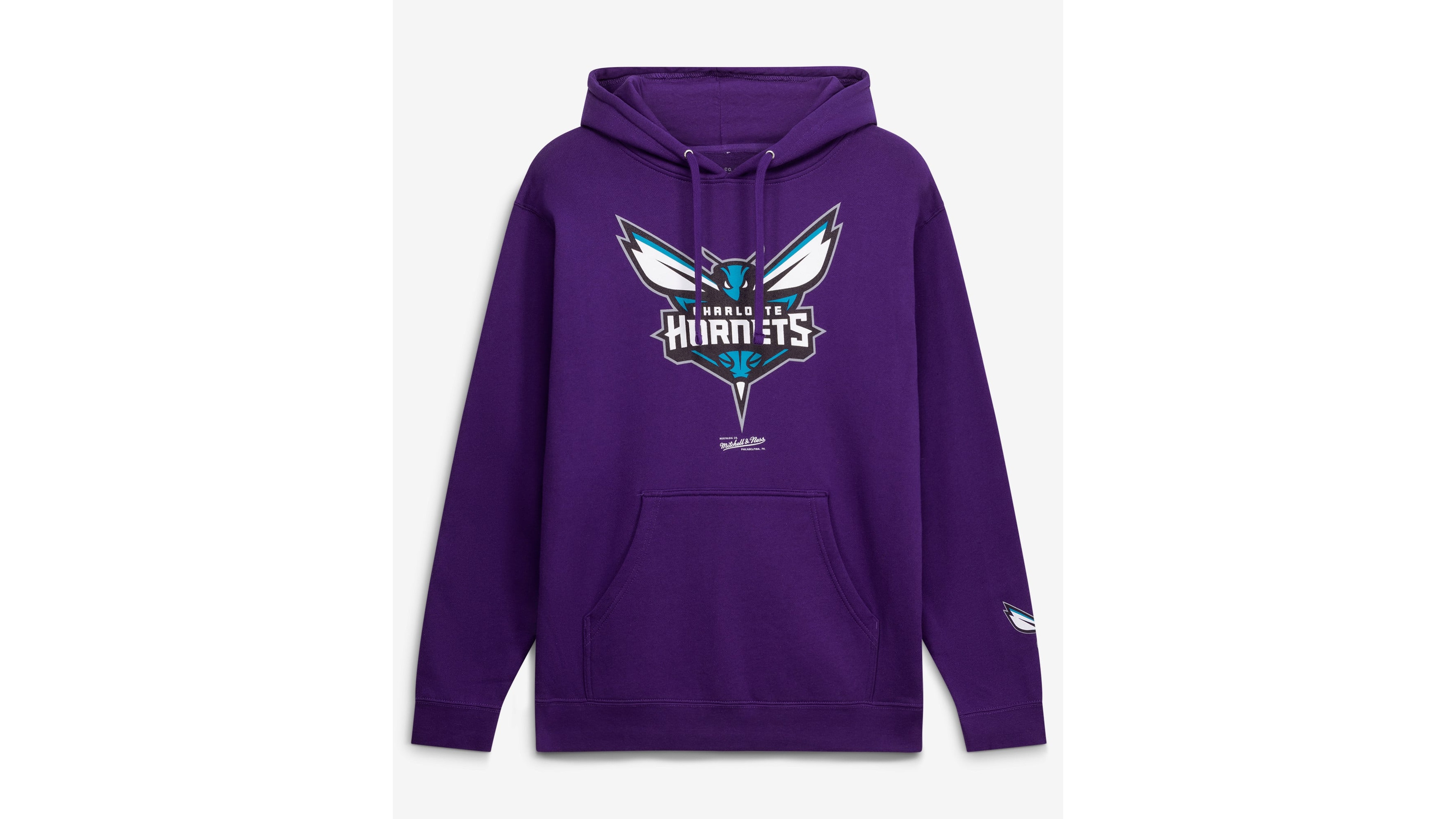 Men's Mitchell & Ness Purple Charlotte Hornets Fleece Hoodie
