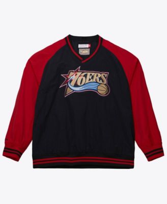 Men's  Black Philadelphia 76ers Classic V-Neck Pullover Jacket