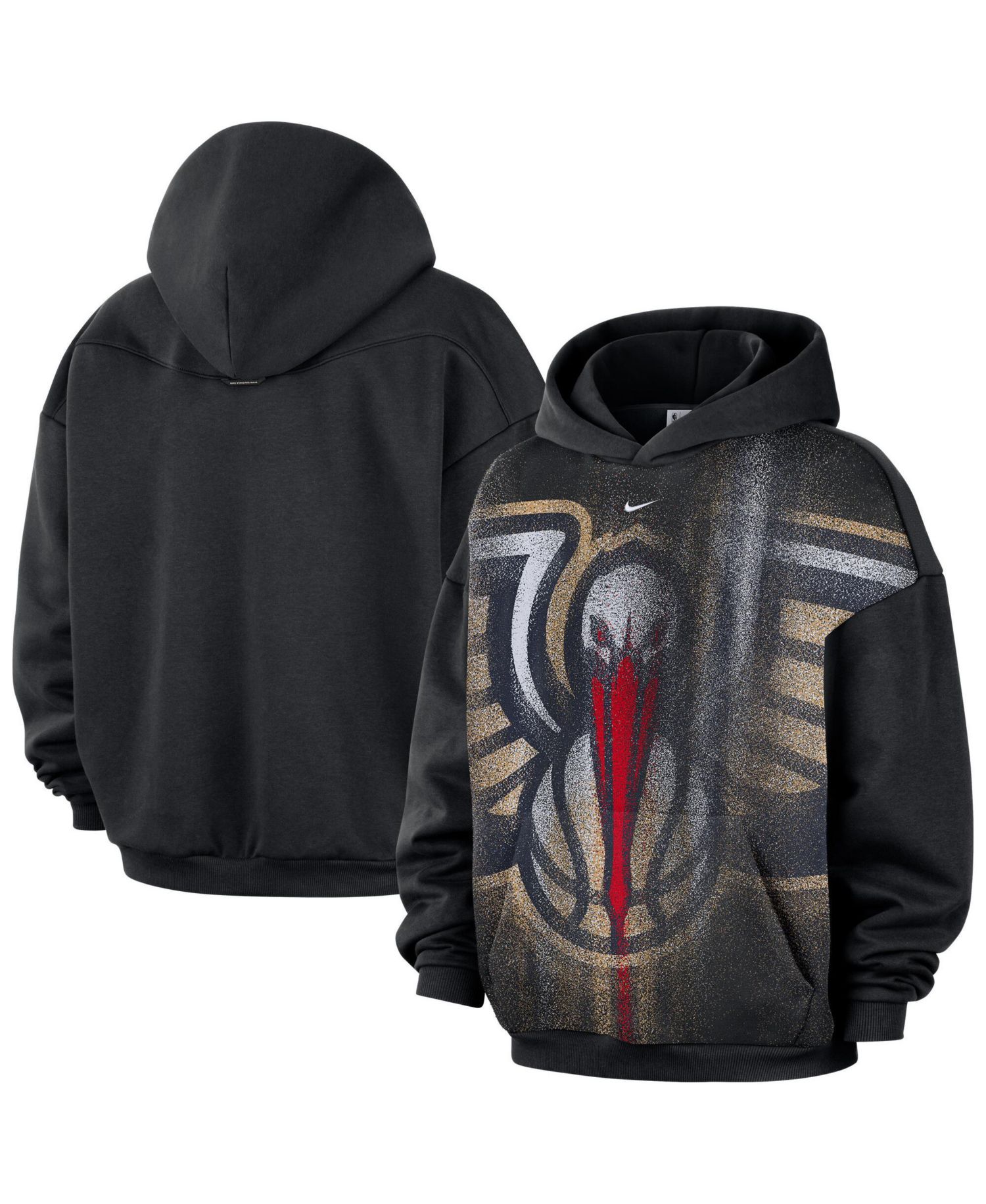 Men's Black New Orleans Pelicans 2026 Standard Issue Practice Icon Fleece Pullover Hoodie