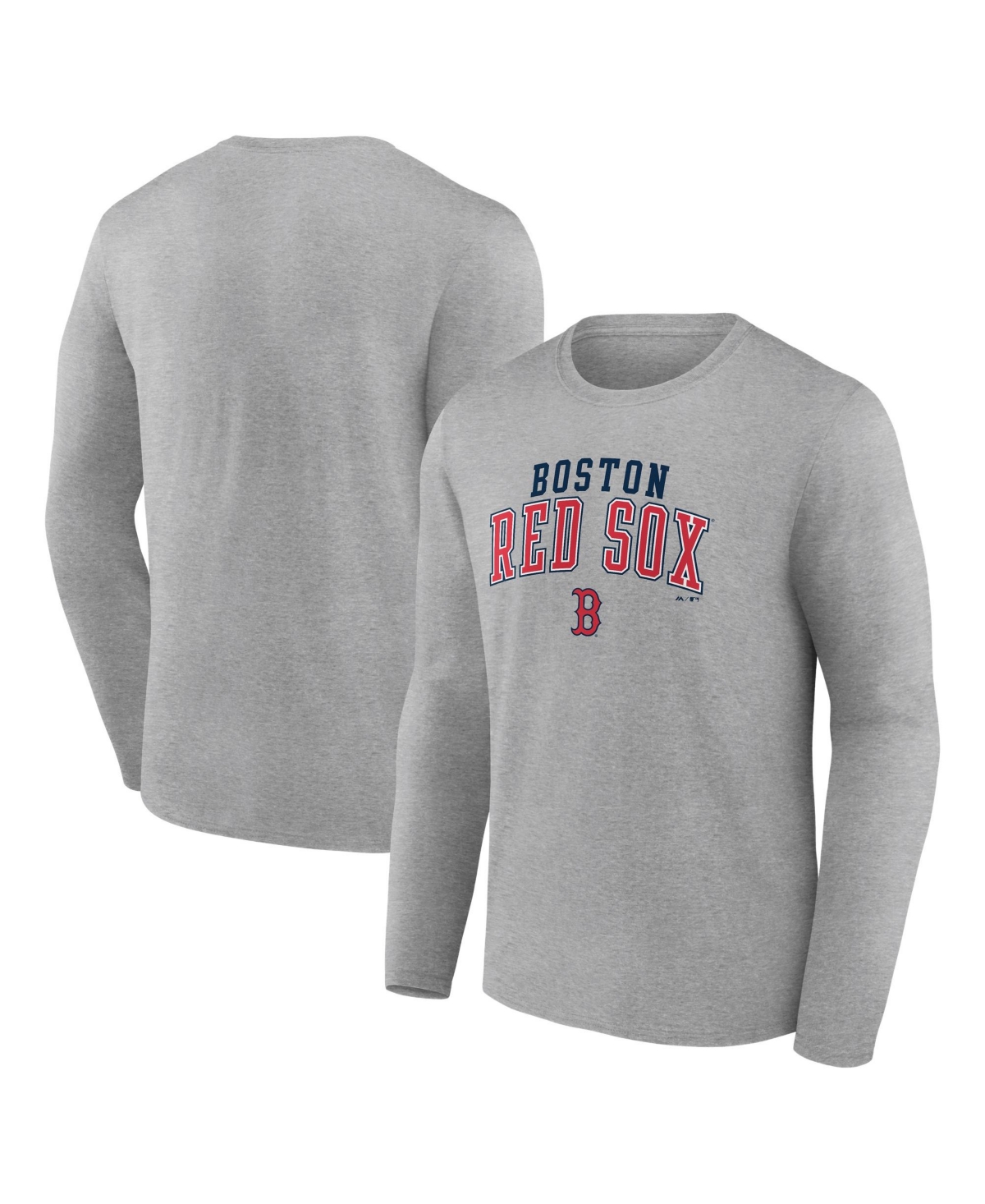 Fanatics Men's Heather Gray Boston Red Sox Iconic Long- Sleeves T-Shirt