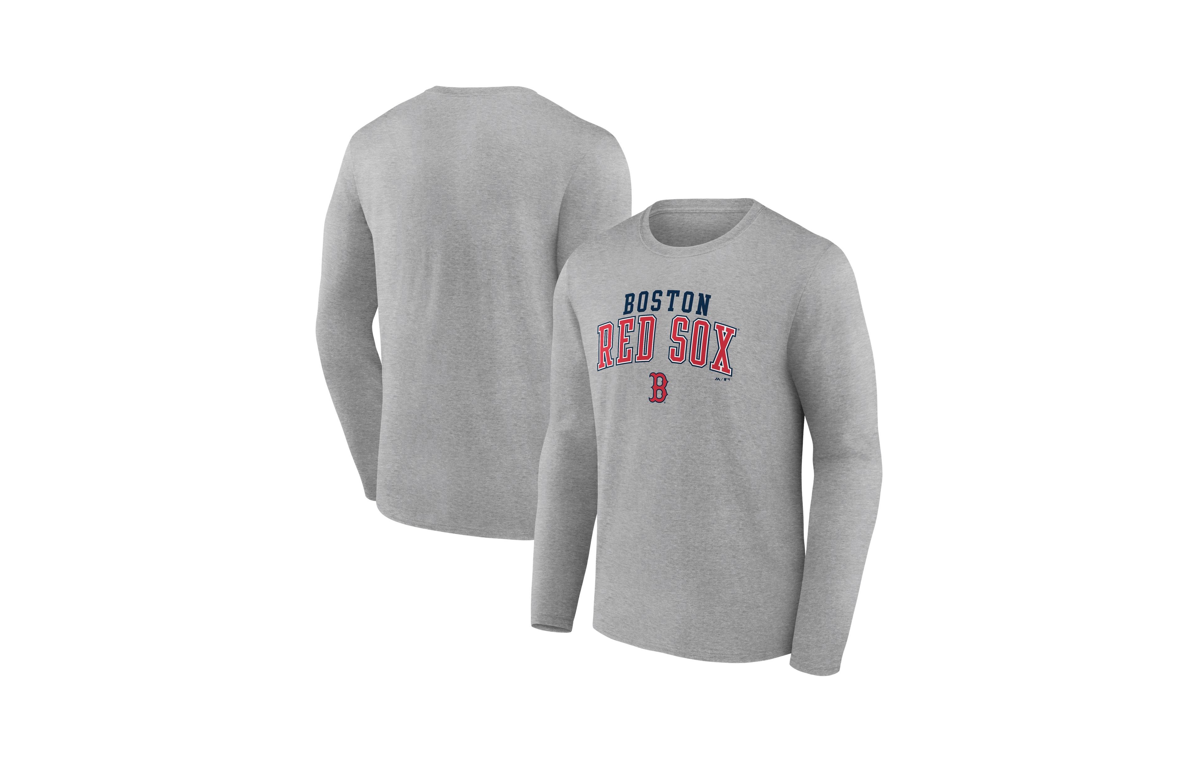 Fanatics Men's Heather Gray Boston Red Sox Iconic Long- Sleeves T-Shirt