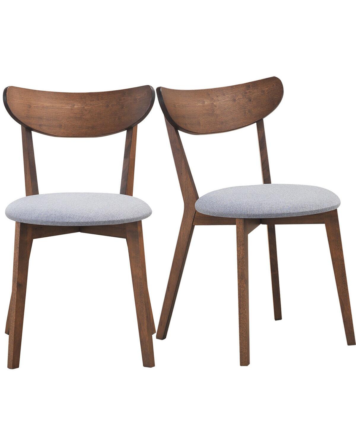 Mecale Set of 2 Dining Chairs Upholstered Curved Back Side