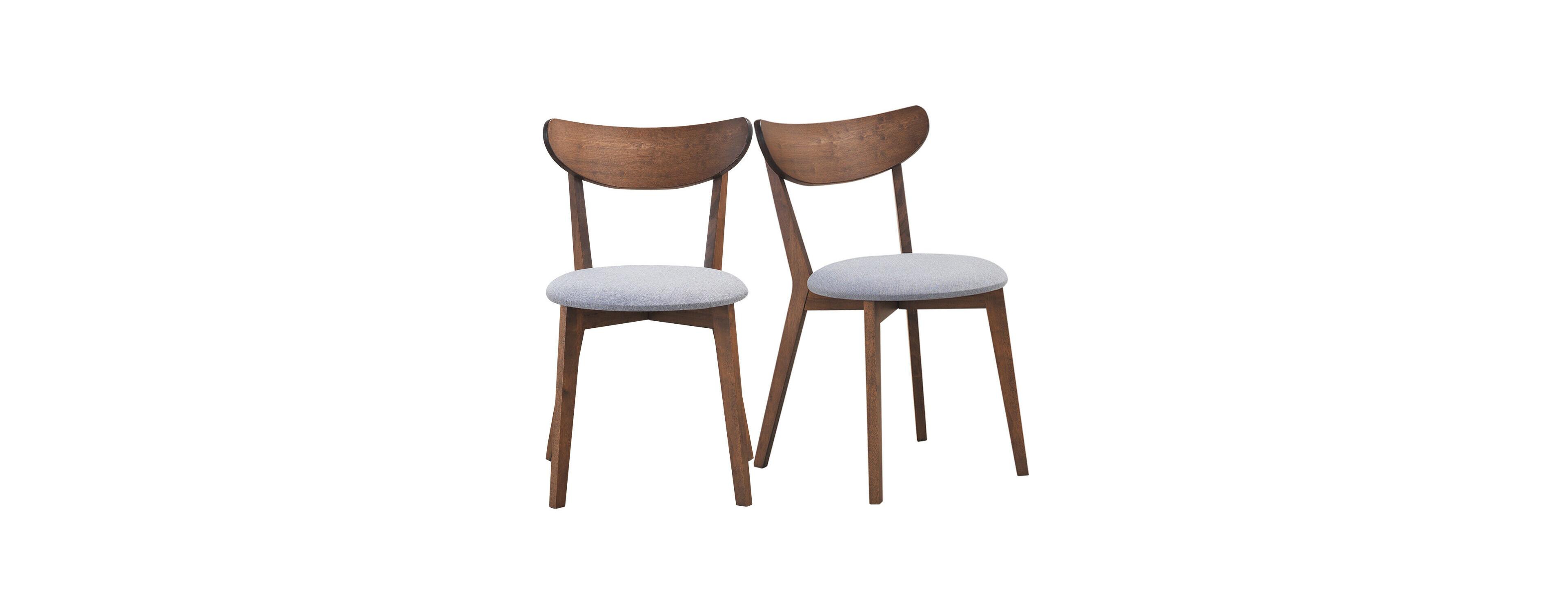 Mecale Set of 2 Dining Chairs Upholstered Curved Back Side