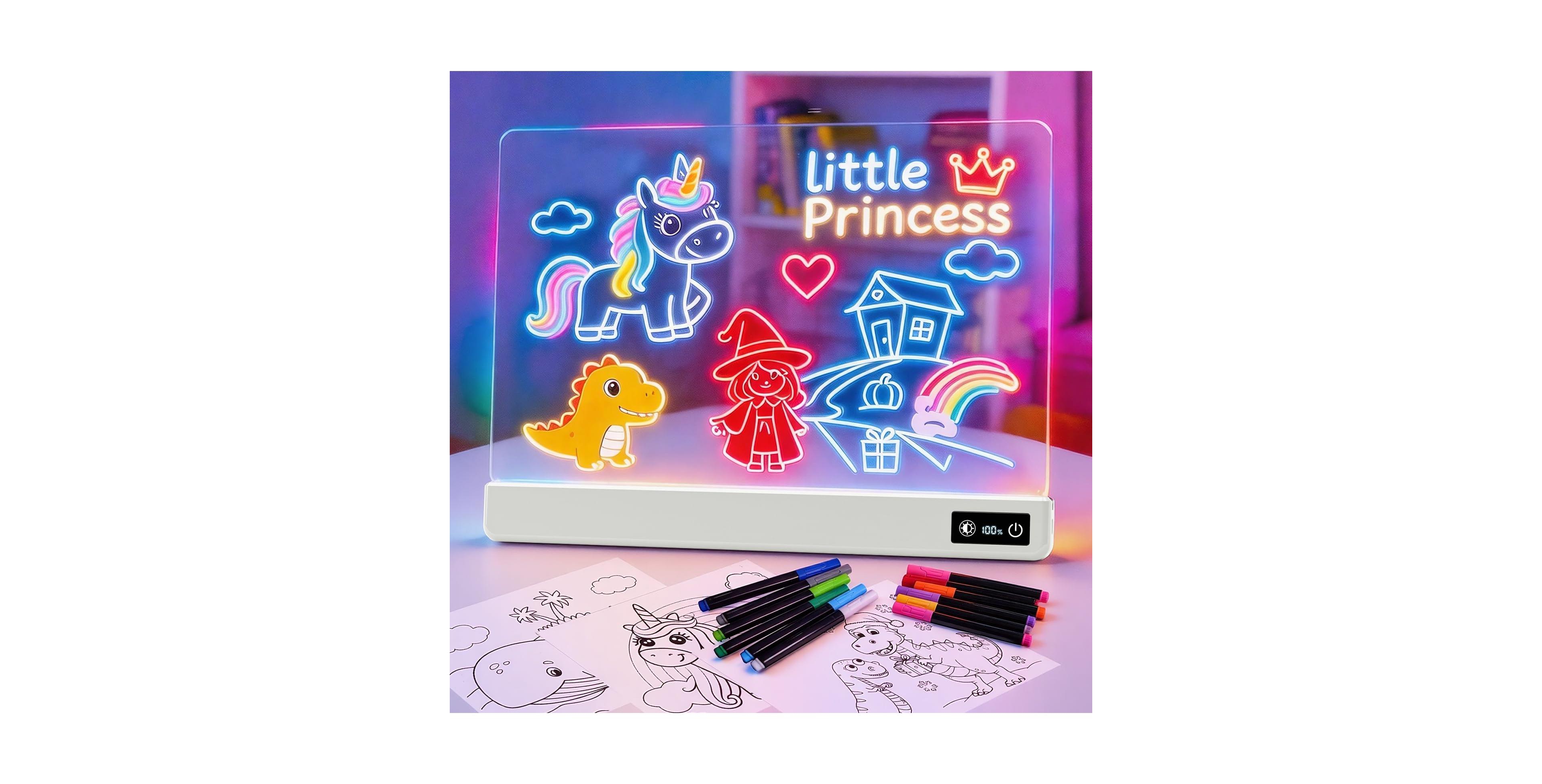 Gnuadz Rechargeable Led Drawing Pad, 9 Colors & 6 Dynamic Modes