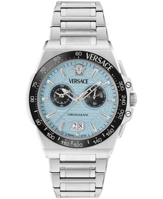 Men's Greca Reaction Silver Stainless Steel Bracelet Watch, 43mm