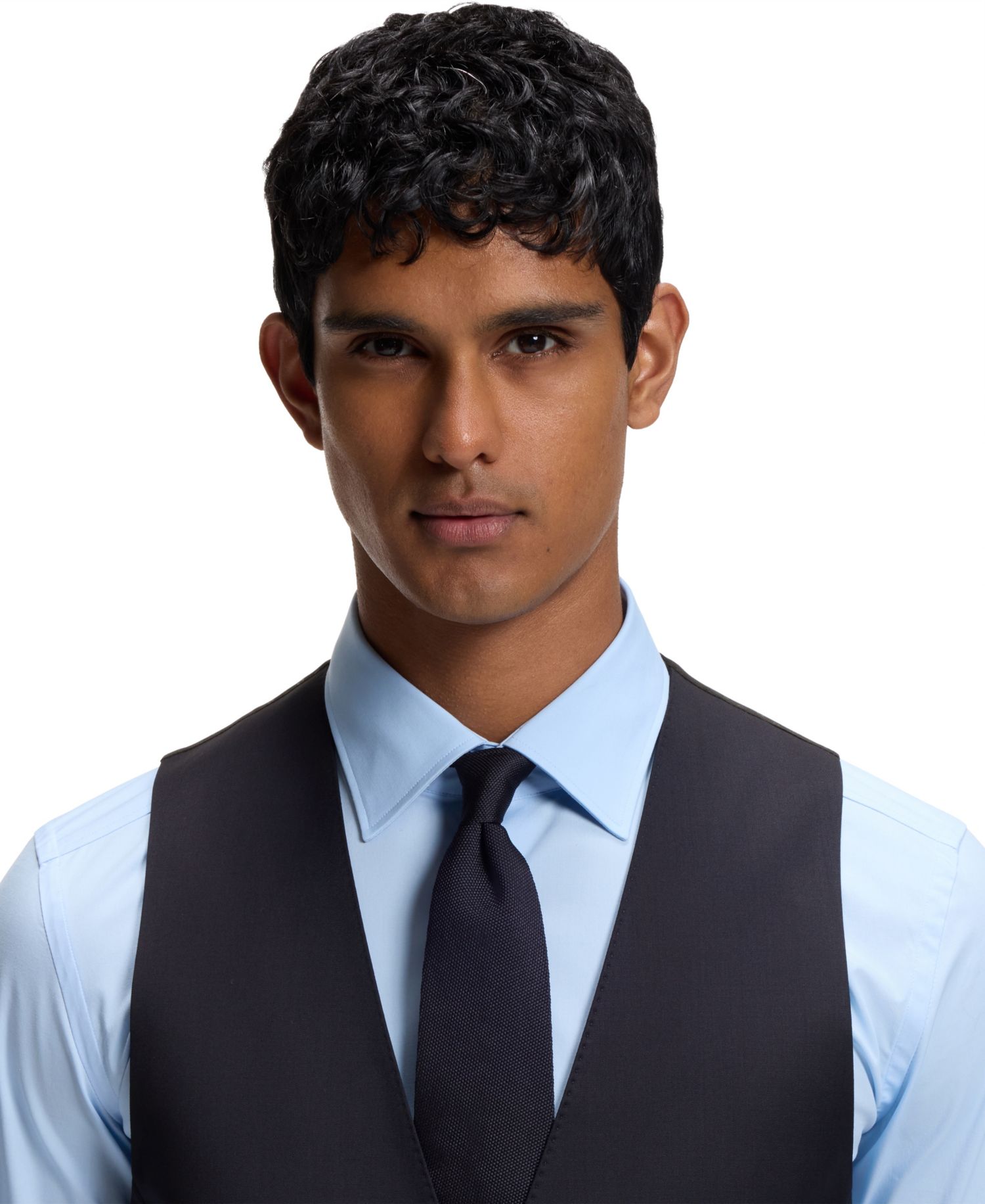 Men's Virgin-Wool Serge Slim-Fit Vest