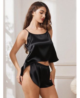 Women's Adjustable Spaghetti Strap Pure Silk Camisole Set
