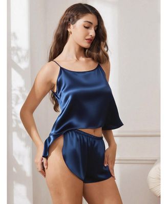 Women's Adjustable Spaghetti Strap Pure Silk Camisole Set