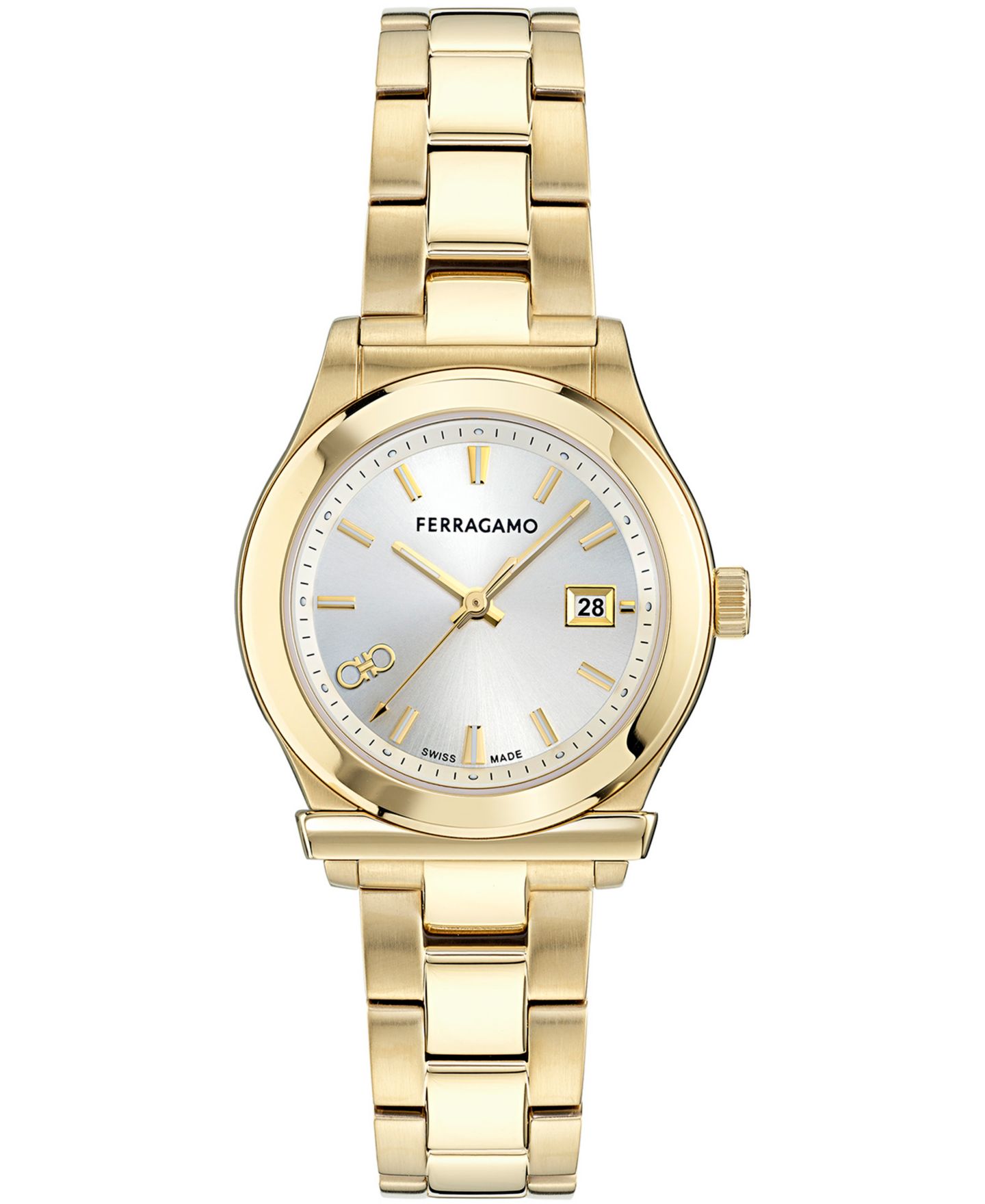 Женские часы Ferragamo Gold Stainless Steel Bracelet Watch, 33mm — фото 1