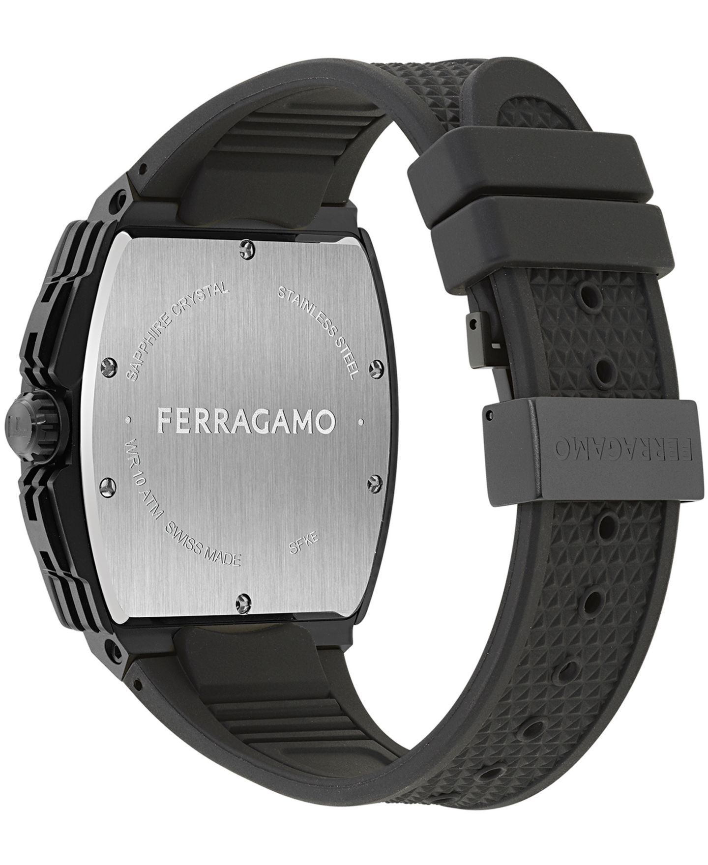Мужские часы Ferragamo Black Stainless Steel Bracelet Watch, 42mm — фото 3