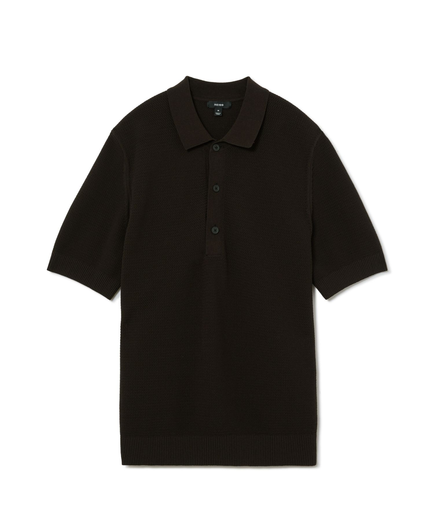 Men's Warren Basket-Stitch Knit Cotton-Blend Polo Shirt