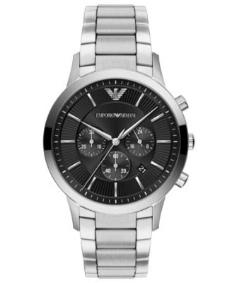 Men's Quartz Archetipo Chronograph Silver Stainless Steel Bracelet Watch 43mm