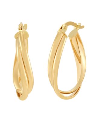 Twisted Hoop Earrings in 10k Yellow Gold