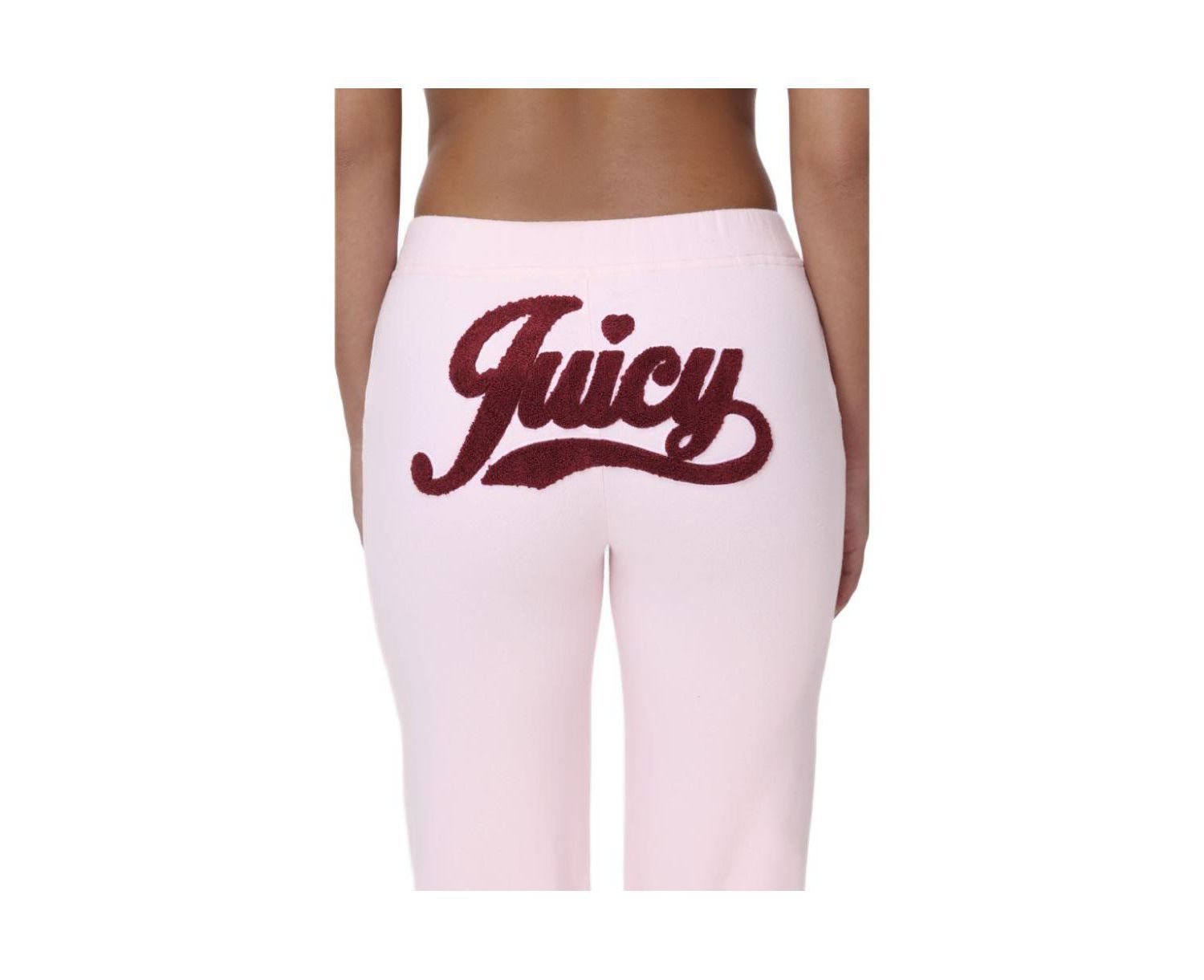 Women's Bubble Leg Bedazzled-Logo Velour Sweatpants