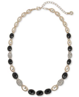 Gold-Tone Glass Domed Necklace