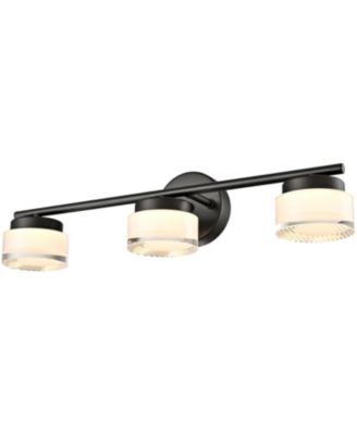 3-Light Gold LED Vanity Light Fixtures Modern Acrylic Bathroom Wall Lighting