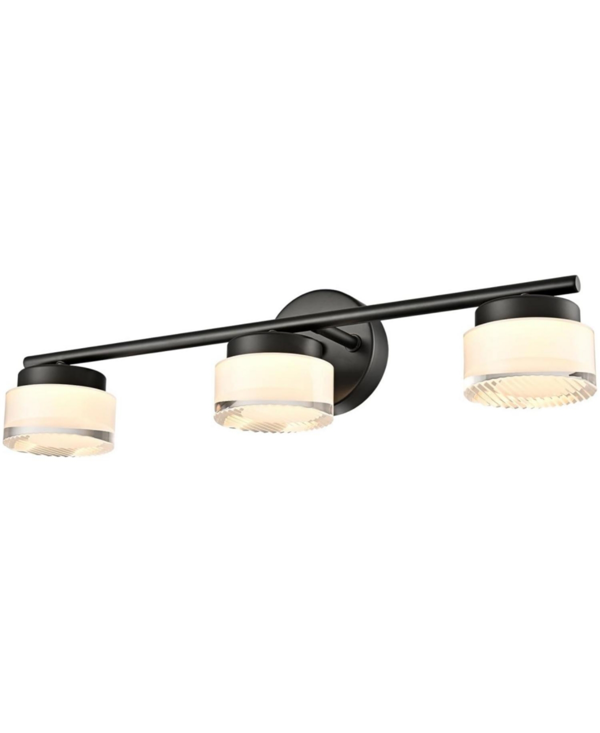 Claxy 3-Light Gold Led Vanity Light Fixtures Modern Acrylic Bathroom Wall Lighting - Black