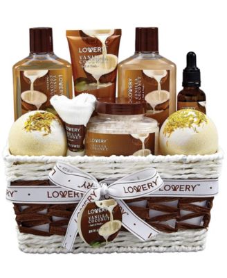 Vanilla Coconut Spa Bath and Body Gift Set, Luxury Self Care Gift Set, Fragrance and Skin Care Bath Set for Women