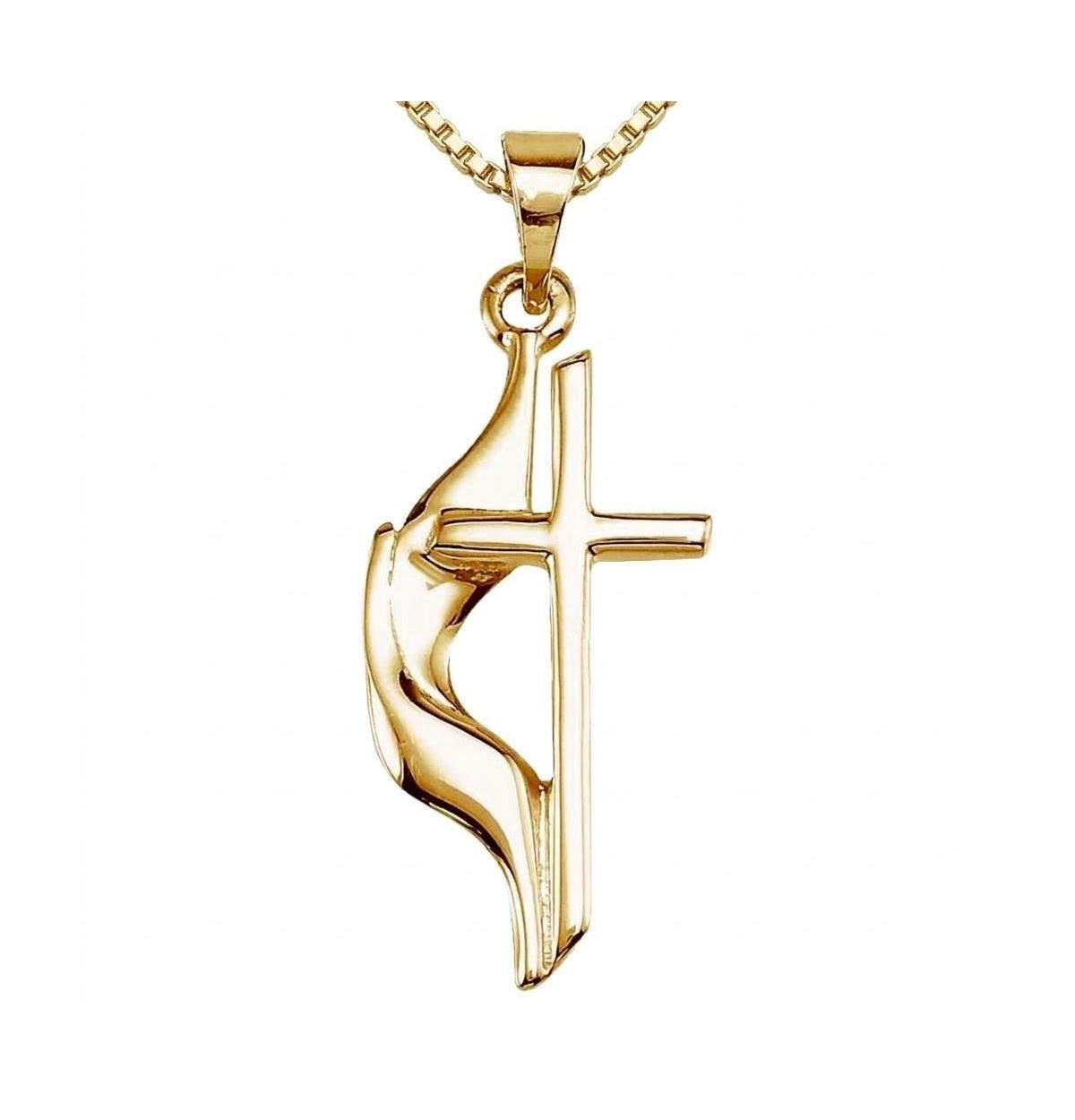 Curata Jewelry Methodist Cross Pendant